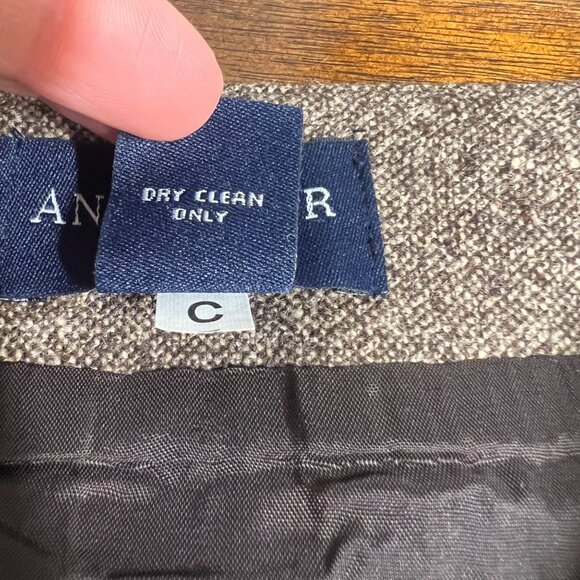 Brown Tweed Academia Skirt Wool Teacher Professional Office Cottage 10 Petite - Picture 4 of 7